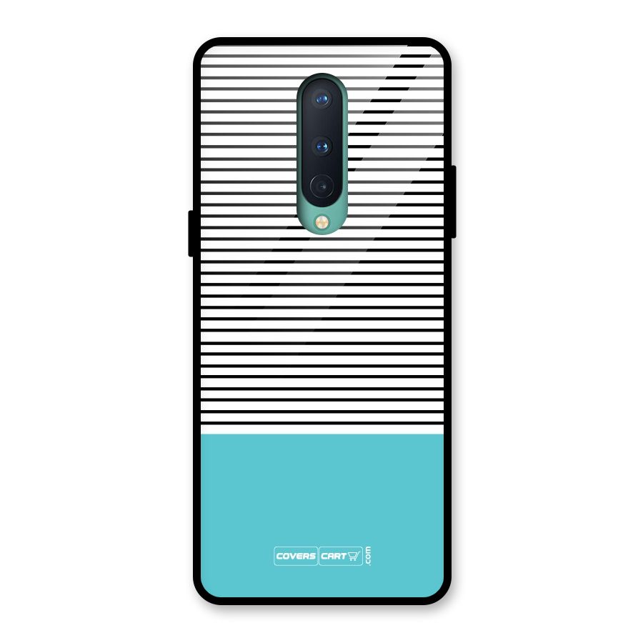 Deep Sky Blue Stripes Glass Back Case for OnePlus 8