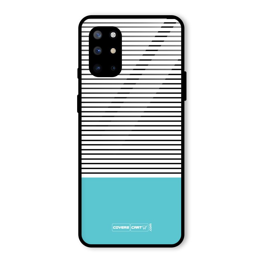 Deep Sky Blue Stripes Glass Back Case for OnePlus 8T