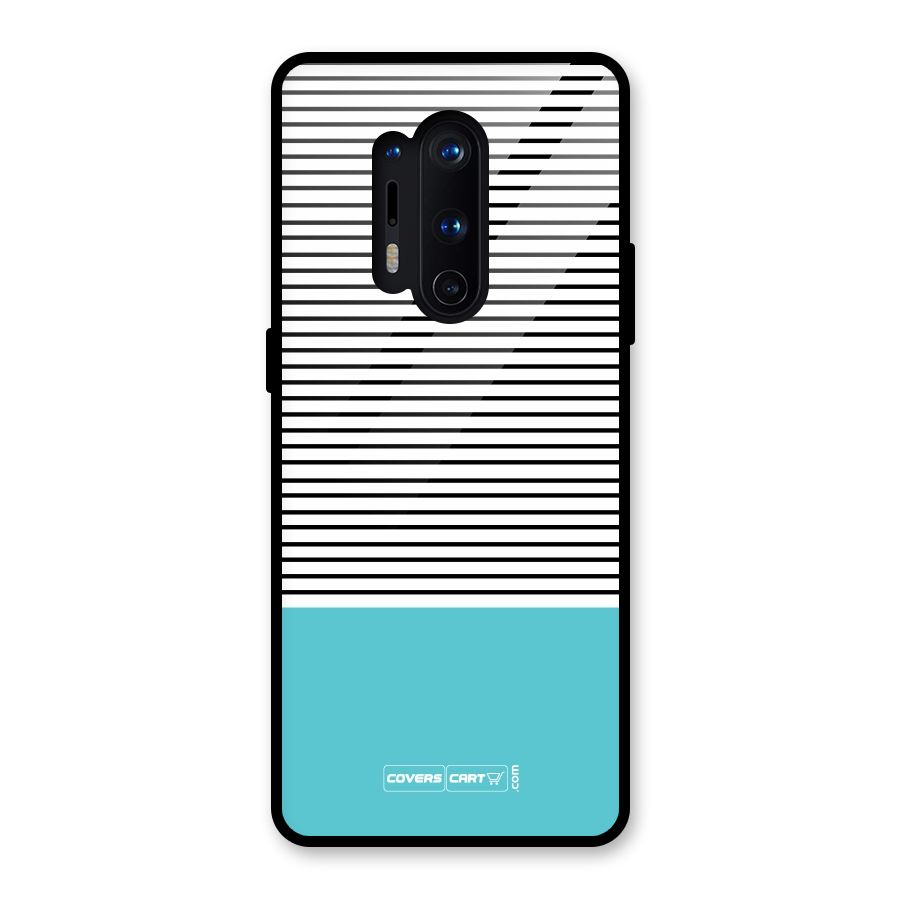 Deep Sky Blue Stripes Glass Back Case for OnePlus 8 Pro