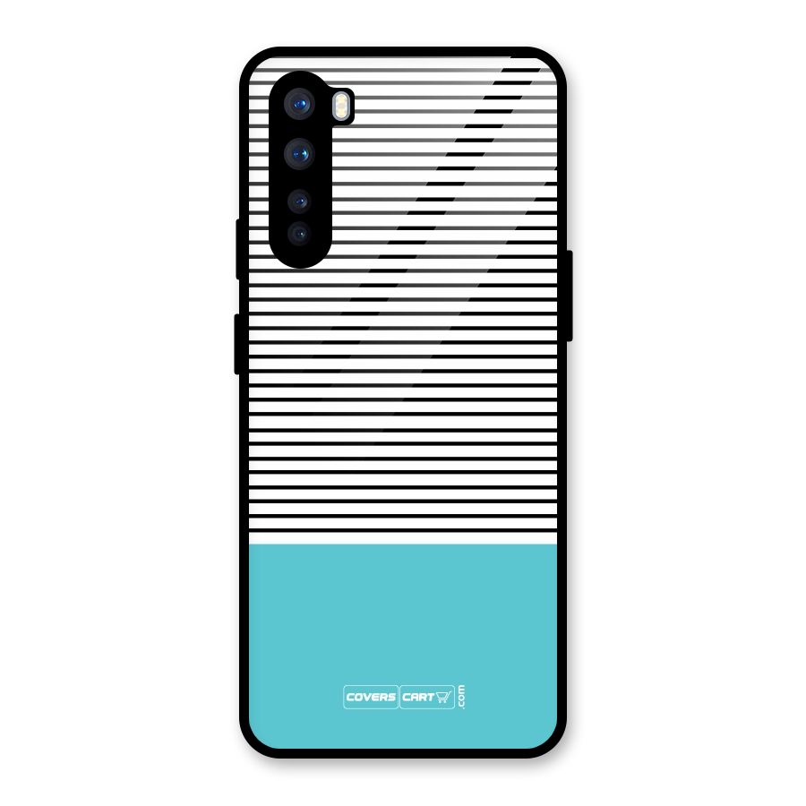 Deep Sky Blue Stripes Glass Back Case for OnePlus Nord