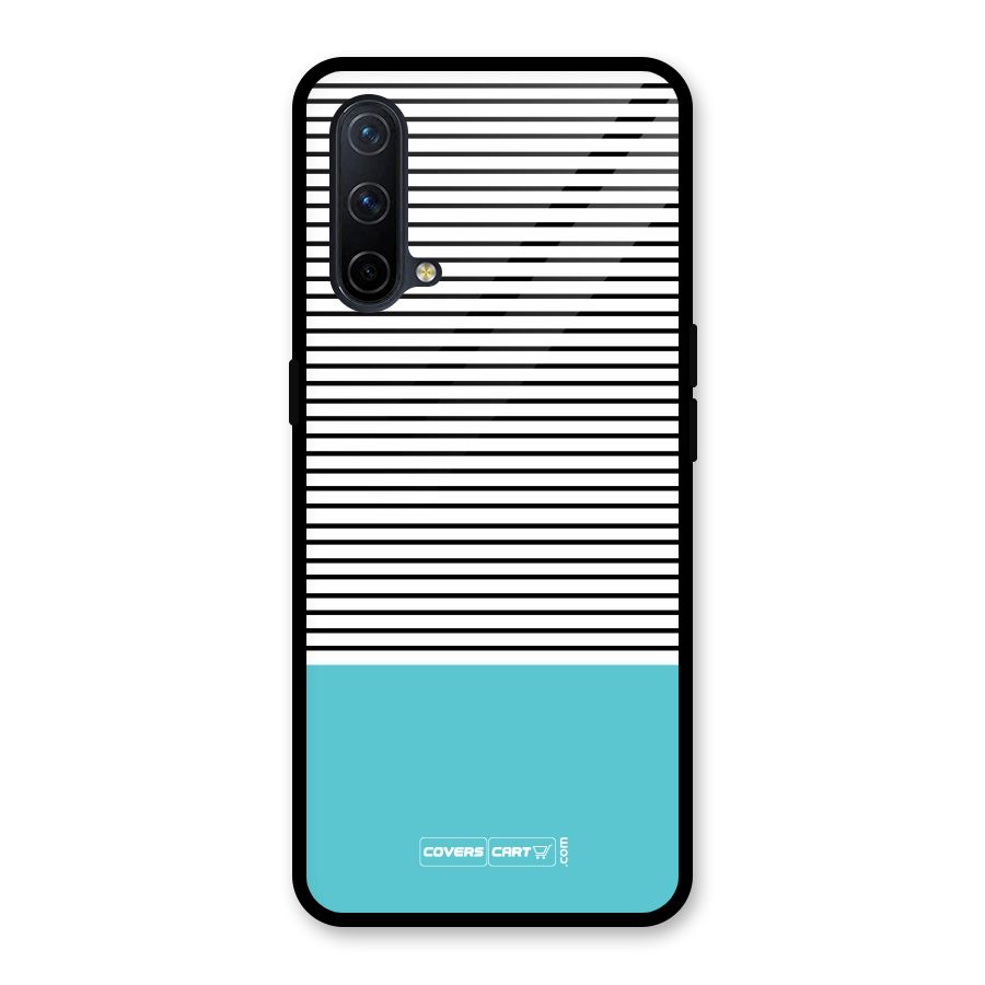 Deep Sky Blue Stripes Glass Back Case for OnePlus Nord CE 5G