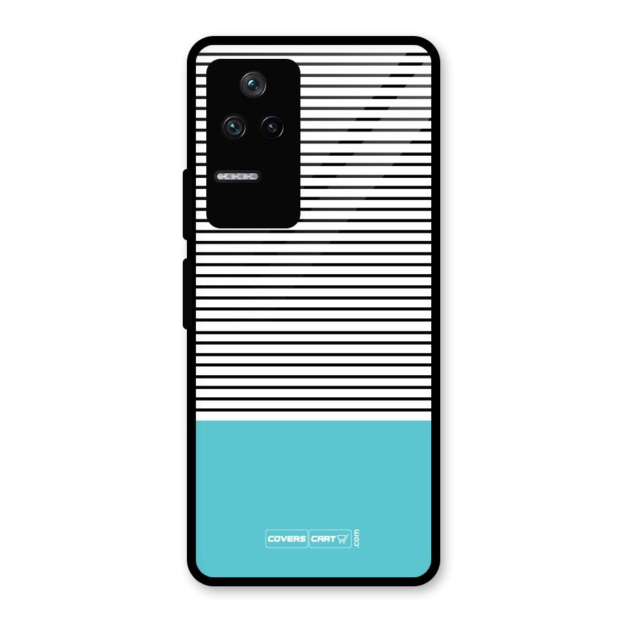 Deep Sky Blue Stripes Glass Back Case for Poco F4 5G