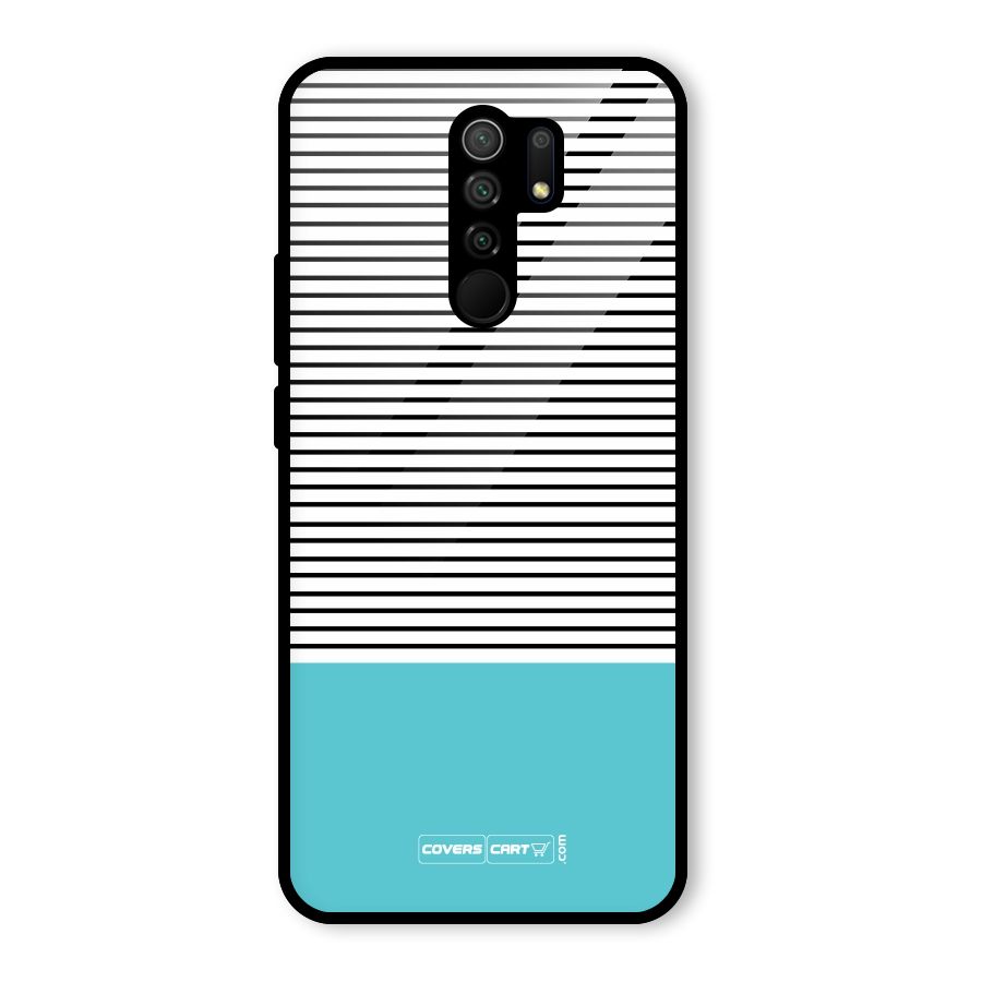Deep Sky Blue Stripes Glass Back Case for Poco M2