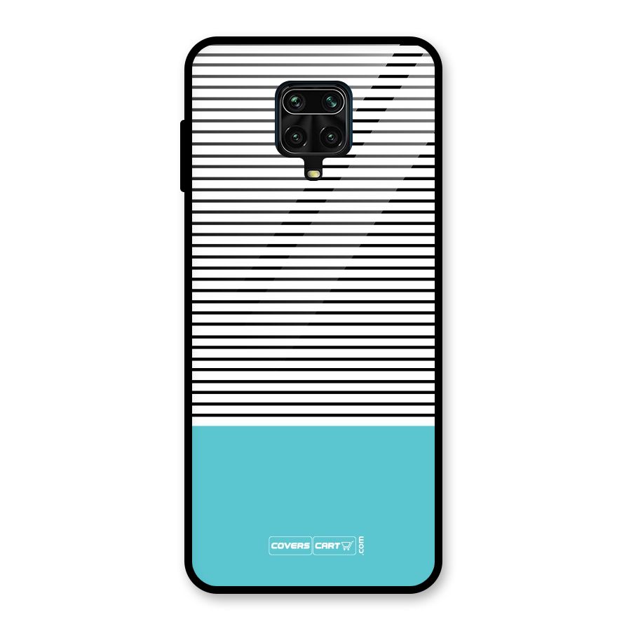 Deep Sky Blue Stripes Glass Back Case for Poco M2 Pro