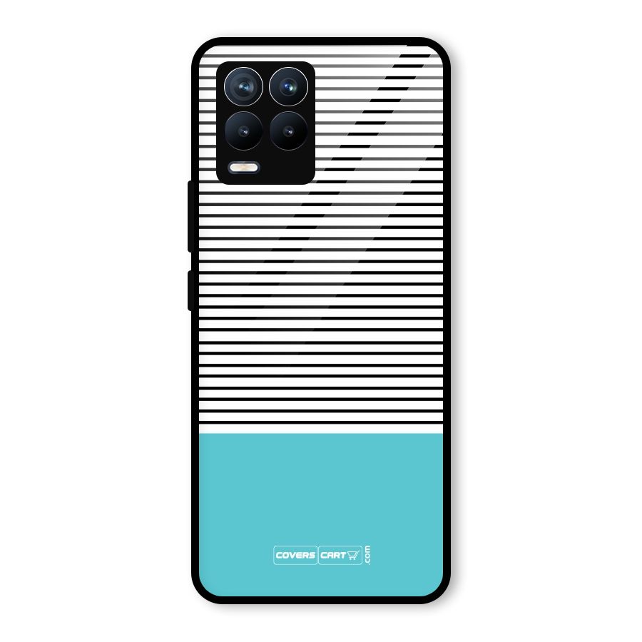 Deep Sky Blue Stripes Glass Back Case for Realme 8 Pro