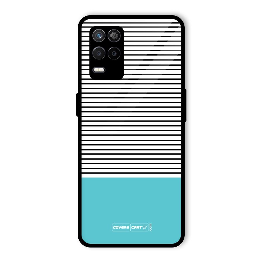 Deep Sky Blue Stripes Glass Back Case for Realme 9 5G