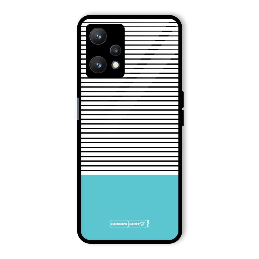 Deep Sky Blue Stripes Glass Back Case for Realme 9 Pro 5G