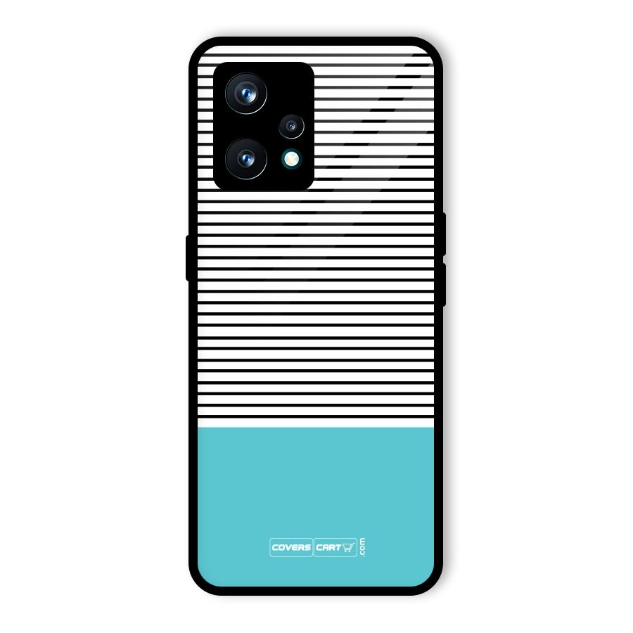 Deep Sky Blue Stripes Glass Back Case for Realme 9 Pro Plus 5G