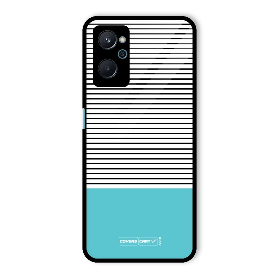 Deep Sky Blue Stripes Glass Back Case for Realme 9i