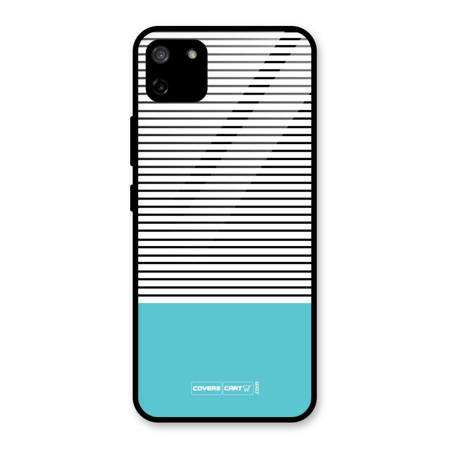 Deep Sky Blue Stripes Glass Back Case for Realme C11