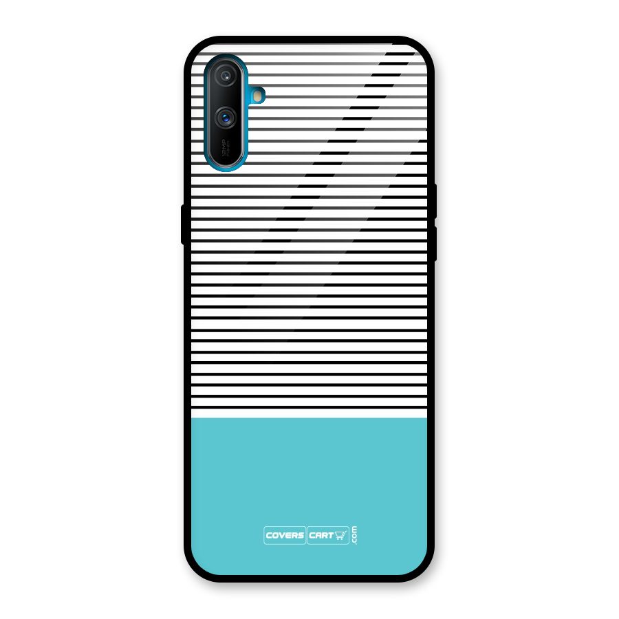 Deep Sky Blue Stripes Glass Back Case for Realme C3