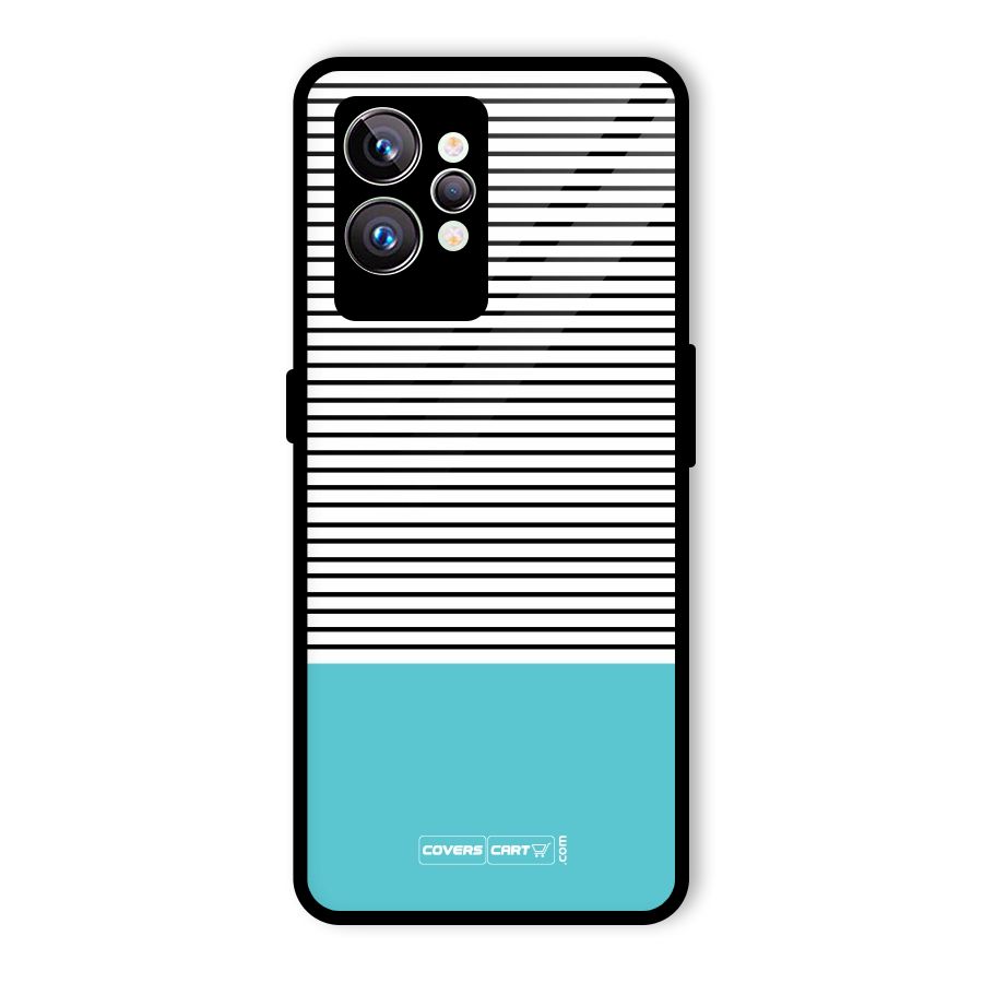 Deep Sky Blue Stripes Glass Back Case for Realme GT2 Pro