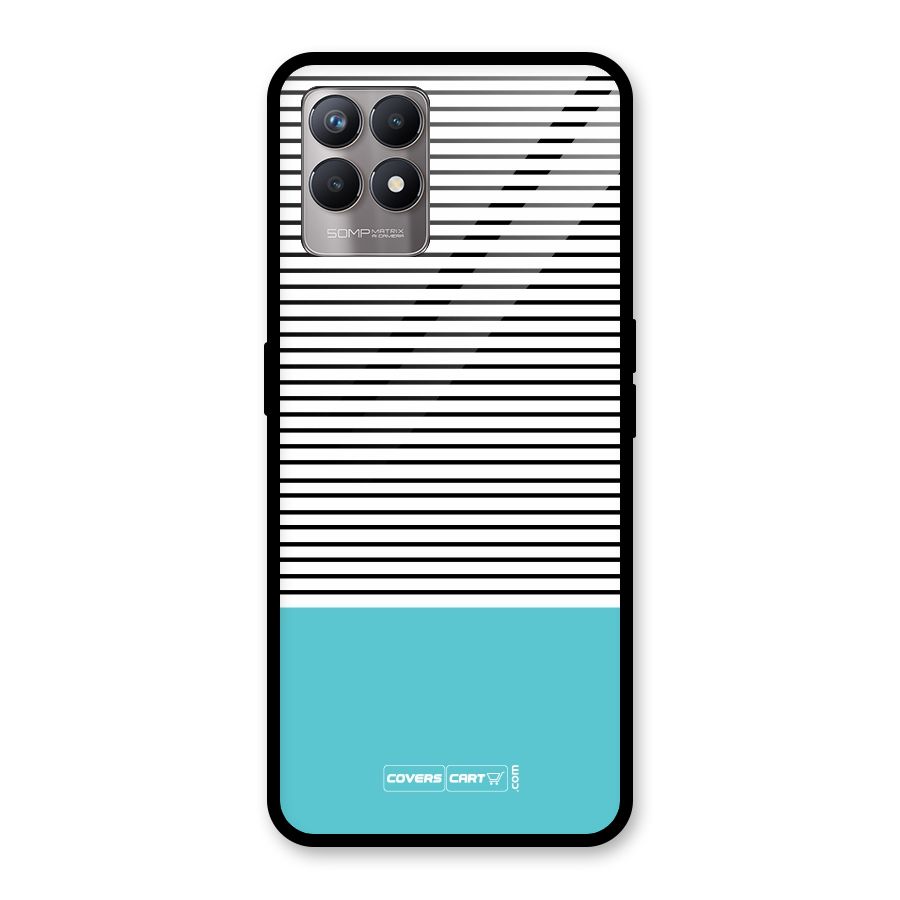 Deep Sky Blue Stripes Glass Back Case for Realme Narzo 50