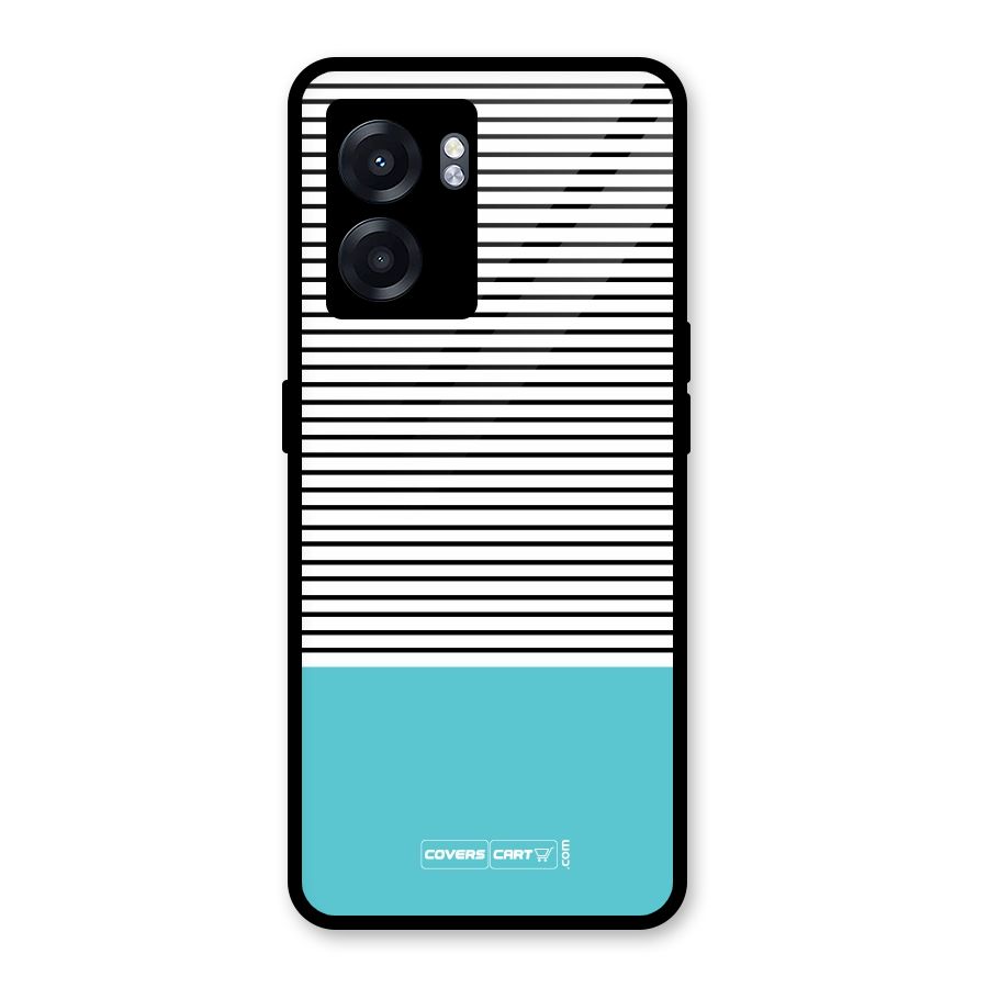 Deep Sky Blue Stripes Glass Back Case for Realme Narzo 50 5G