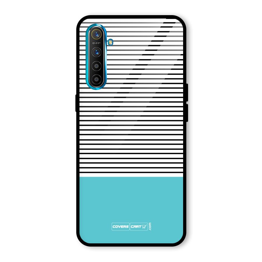 Deep Sky Blue Stripes Glass Back Case for Realme X2