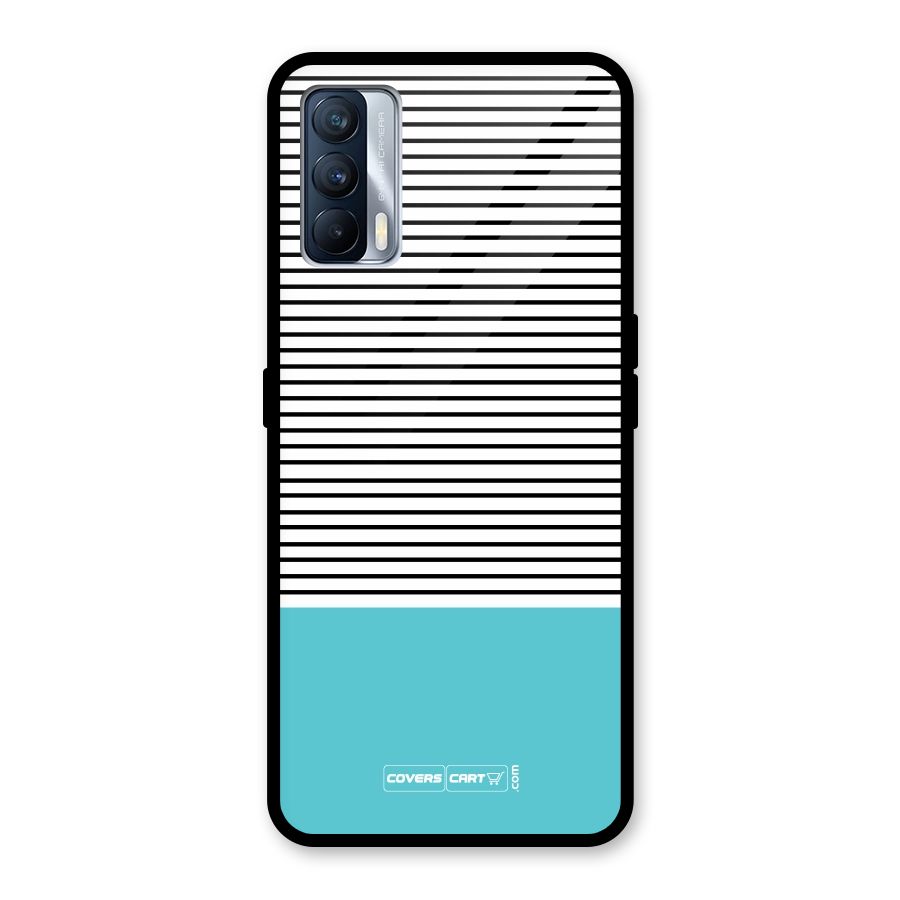 Deep Sky Blue Stripes Glass Back Case for Realme X7