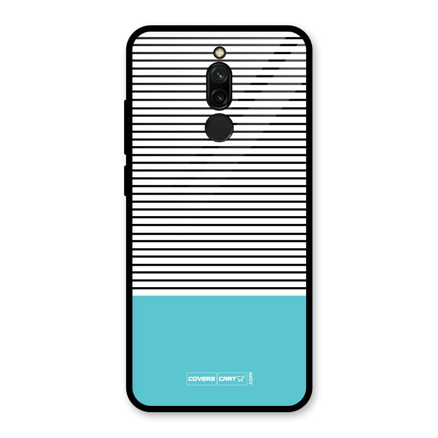 Deep Sky Blue Stripes Glass Back Case for Redmi 8