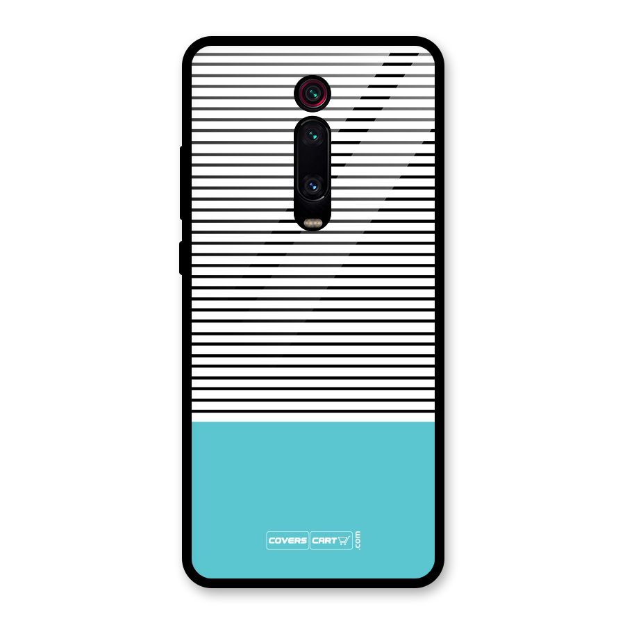 Deep Sky Blue Stripes Glass Back Case for Redmi K20 Pro