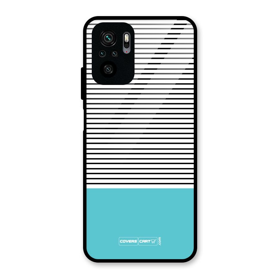 Deep Sky Blue Stripes Glass Back Case for Redmi Note 10S