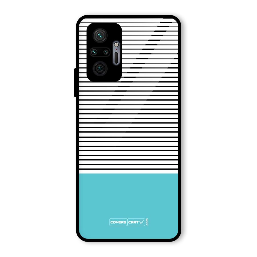 Deep Sky Blue Stripes Glass Back Case for Redmi Note 10 Pro