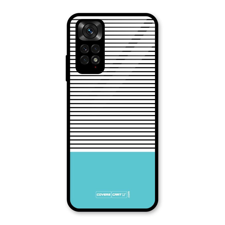 Deep Sky Blue Stripes Glass Back Case for Redmi Note 11