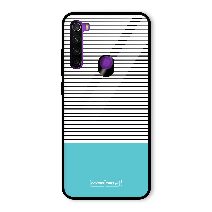 Deep Sky Blue Stripes Glass Back Case for Redmi Note 8