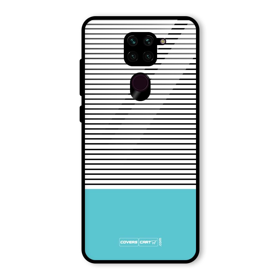 Deep Sky Blue Stripes Glass Back Case for Redmi Note 9