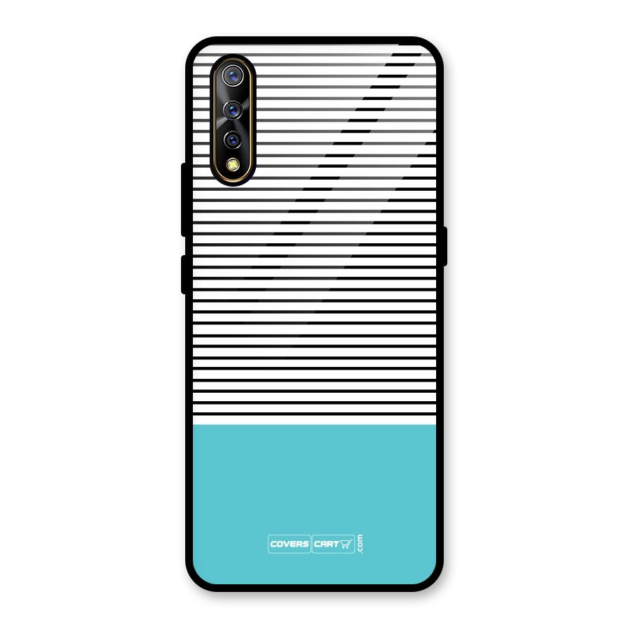 Deep Sky Blue Stripes Glass Back Case for Vivo S1