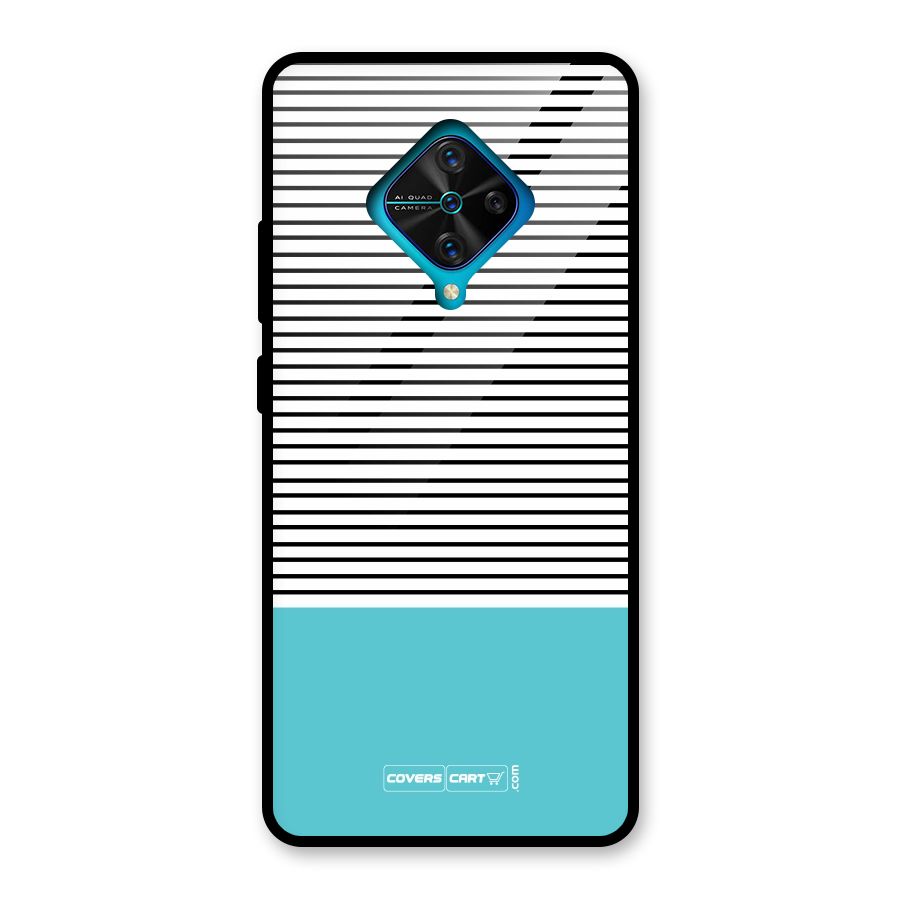 Deep Sky Blue Stripes Glass Back Case for Vivo S1 Pro