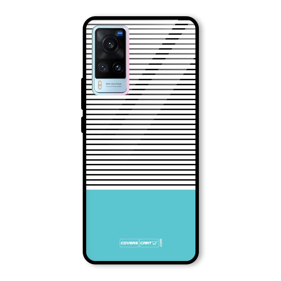 Deep Sky Blue Stripes Glass Back Case for Vivo X60