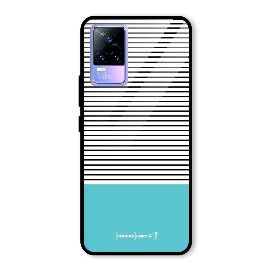 Deep Sky Blue Stripes Glass Back Case for Vivo Y73