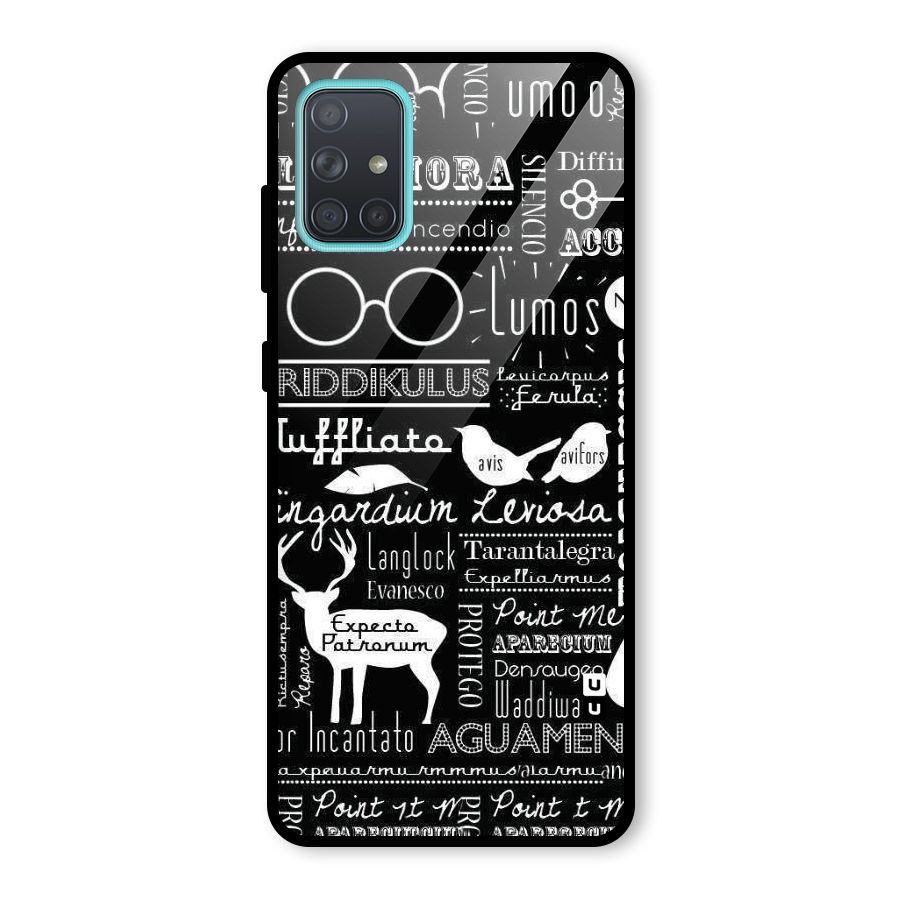 Deer Key Spell Glass Back Case for Galaxy A71