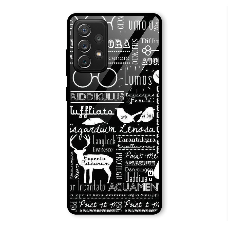 Deer Key Spell Glass Back Case for Galaxy A72