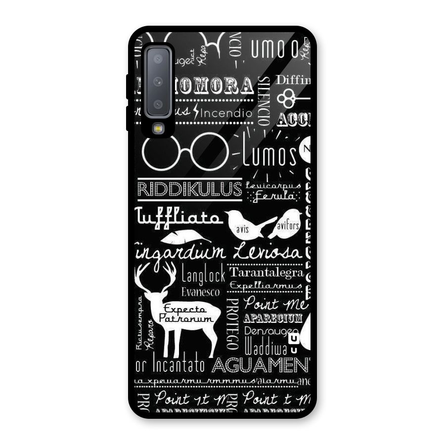 Deer Key Spell Glass Back Case for Galaxy A7 (2018)