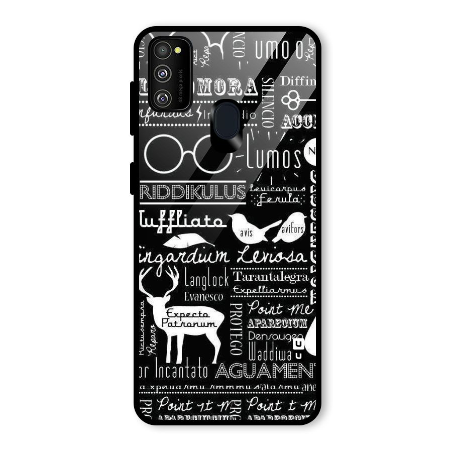 Deer Key Spell Glass Back Case for Galaxy M30s
