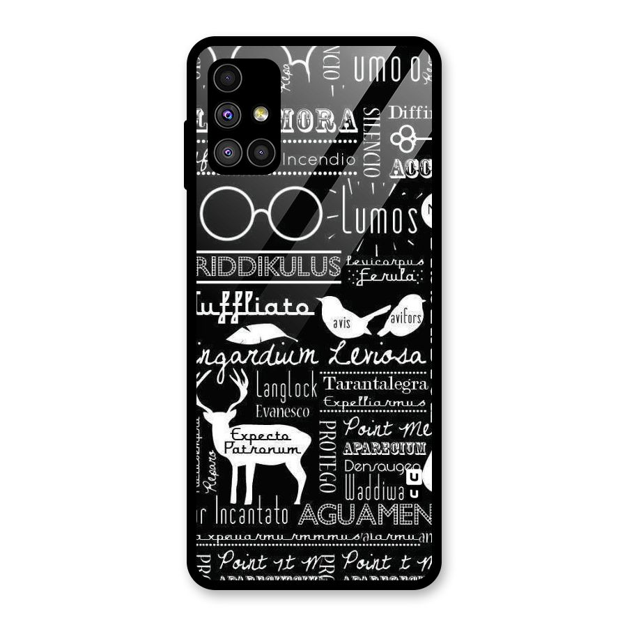 Deer Key Spell Glass Back Case for Galaxy M51