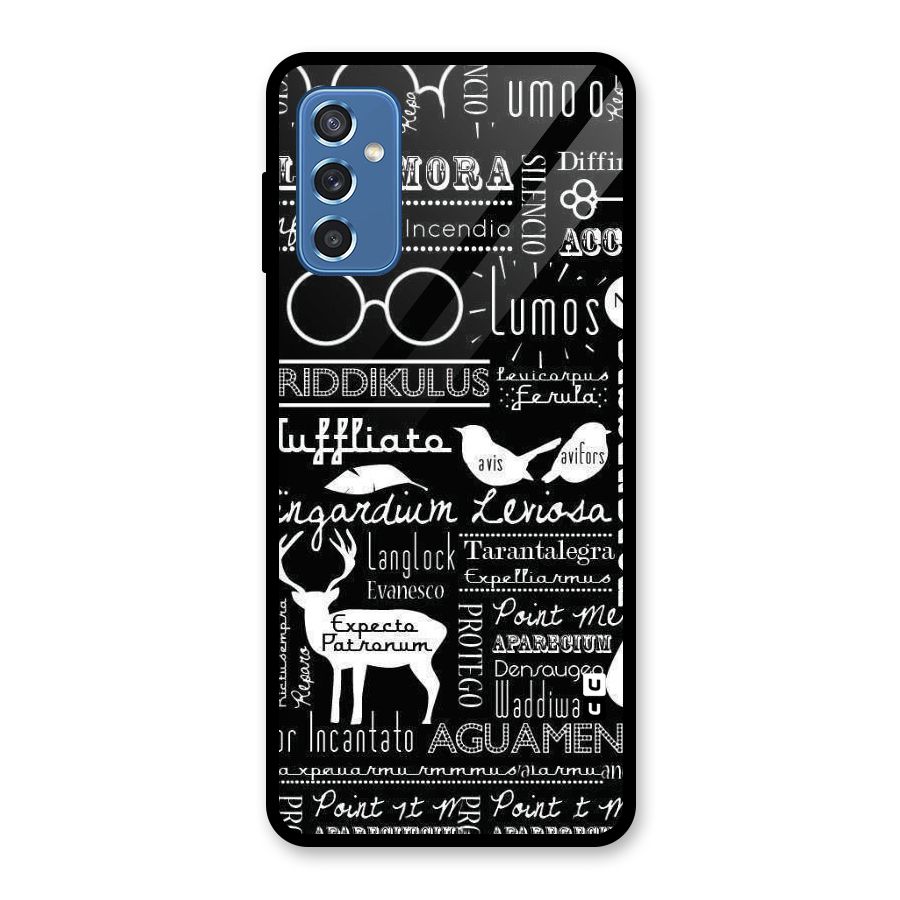 Deer Key Spell Glass Back Case for Galaxy M52 5G