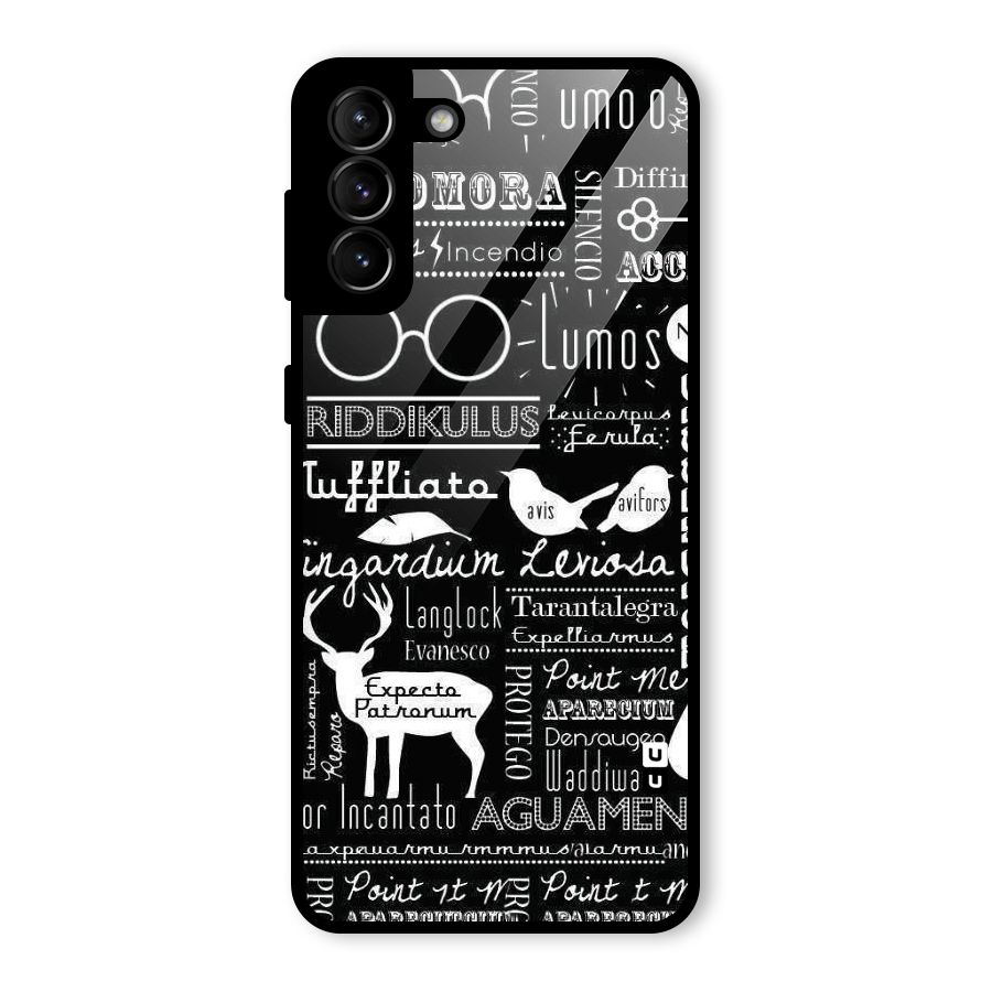 Deer Key Spell Glass Back Case for Galaxy S21 Plus