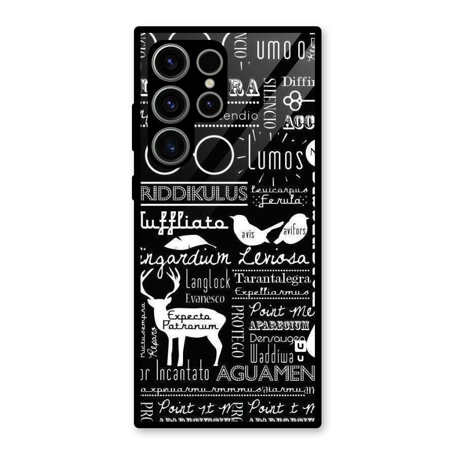 Deer Key Spell Glass Back Case for Galaxy S23 Ultra