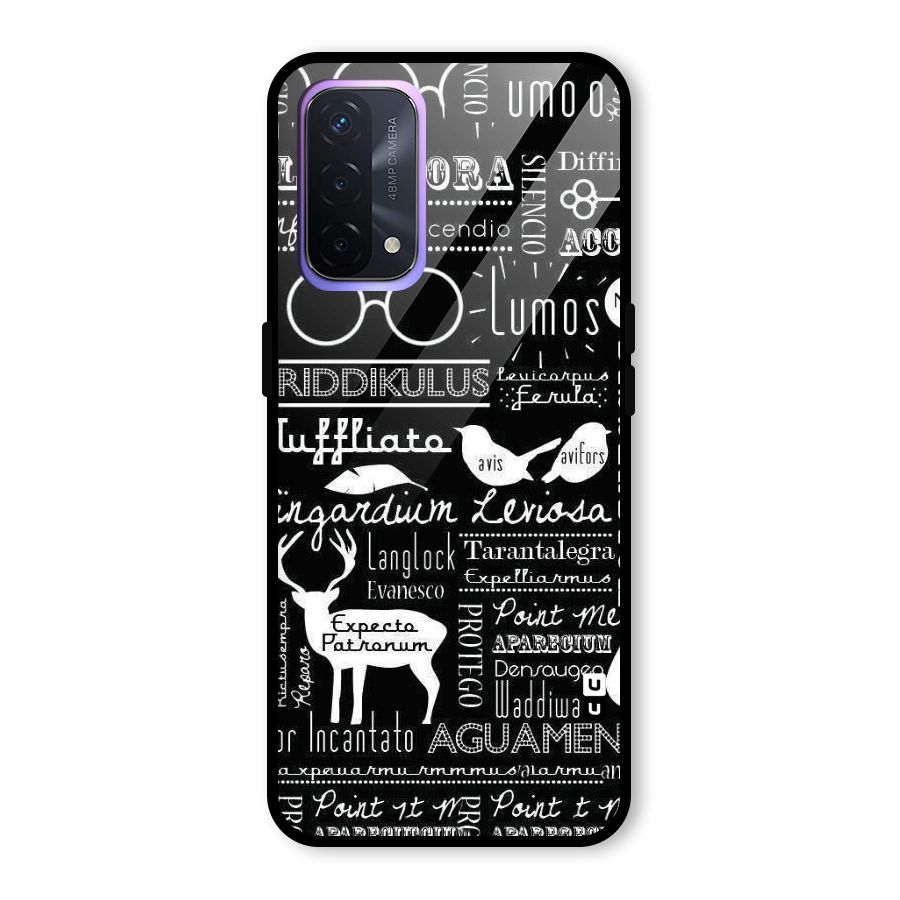 Deer Key Spell Glass Back Case for Oppo A74 5G