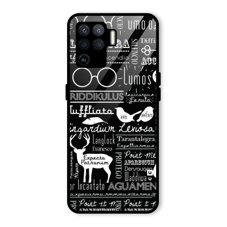 Deer Key Spell Glass Back Case for Oppo F19 Pro
