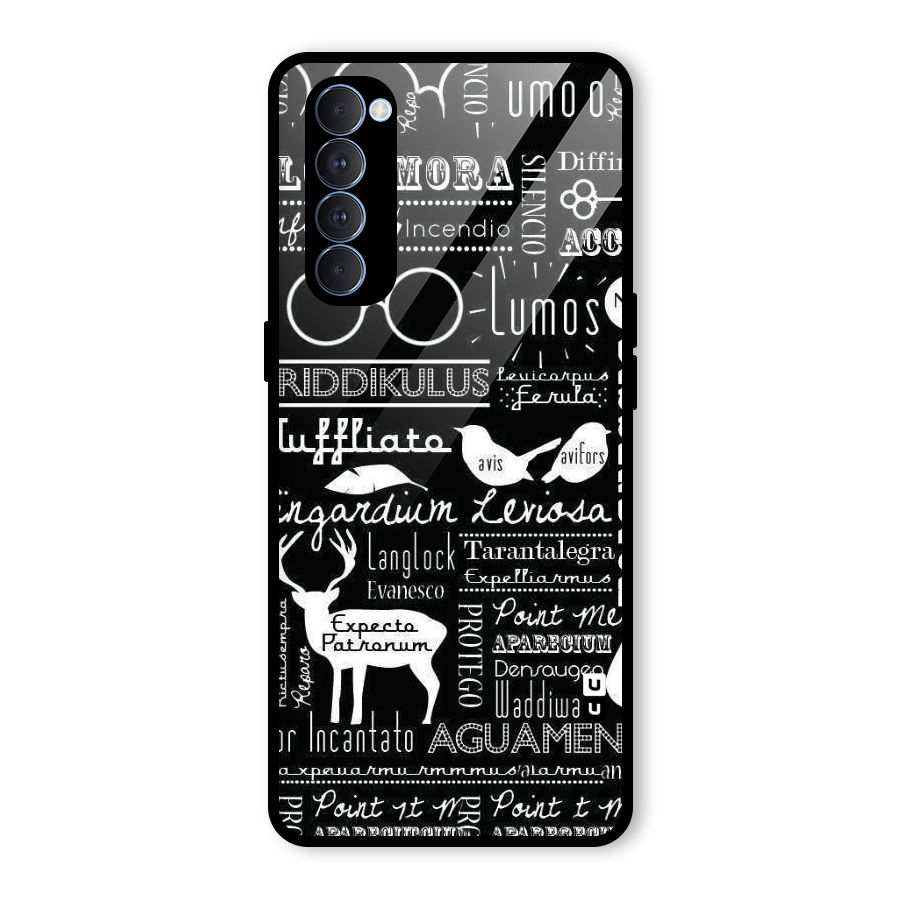 Deer Key Spell Glass Back Case for Oppo Reno4 Pro