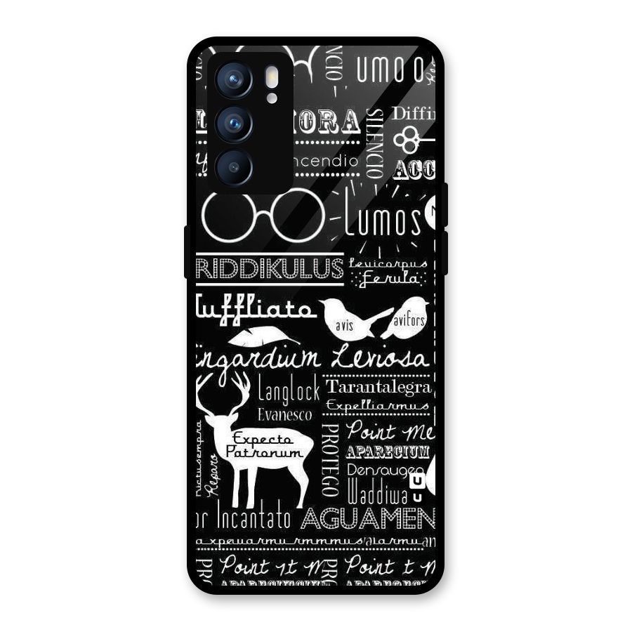Deer Key Spell Glass Back Case for Oppo Reno6 5G