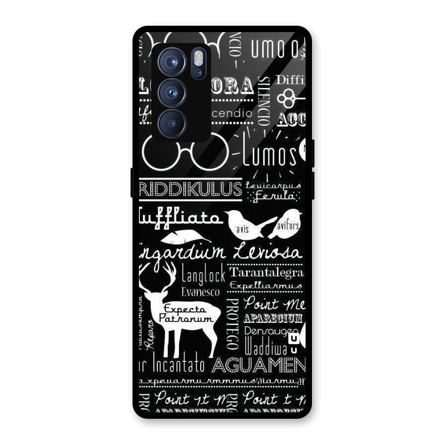 Deer Key Spell Glass Back Case for Oppo Reno6 Pro 5G