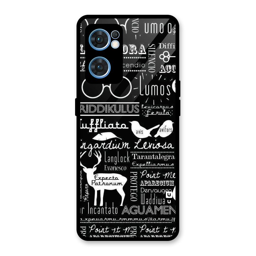 Deer Key Spell Glass Back Case for Oppo Reno7 5G