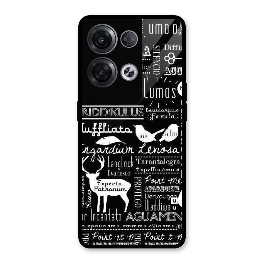 Deer Key Spell Glass Back Case for Oppo Reno8 Pro 5G