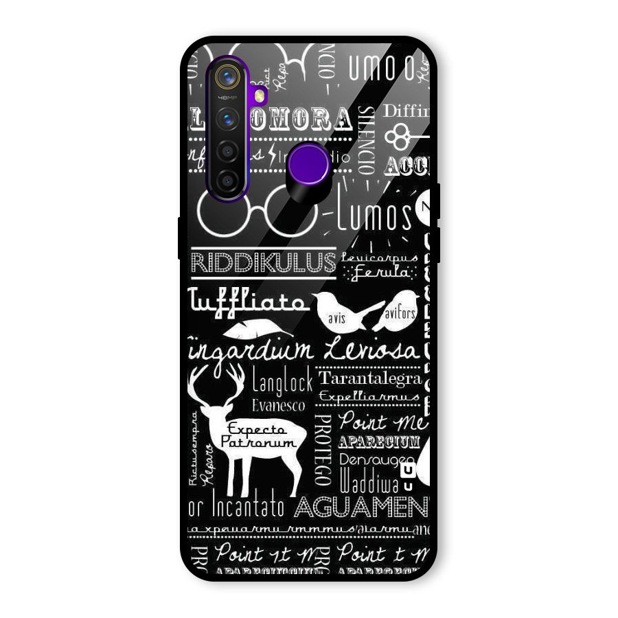 Deer Key Spell Glass Back Case for Realme 5 Pro