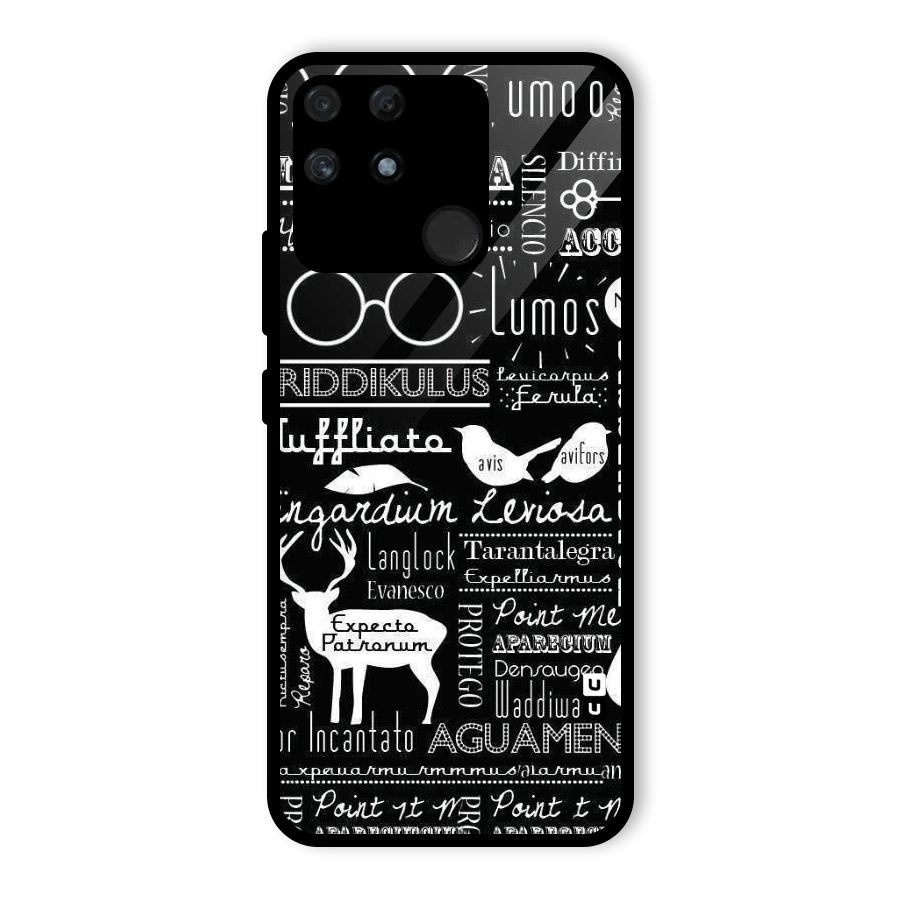 Deer Key Spell Glass Back Case for Realme Narzo 50A