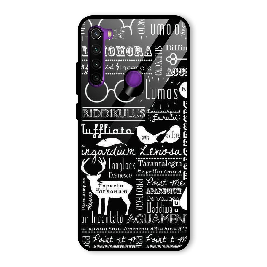 Deer Key Spell Glass Back Case for Redmi Note 8
