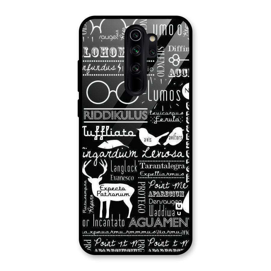 Deer Key Spell Glass Back Case for Redmi Note 8 Pro